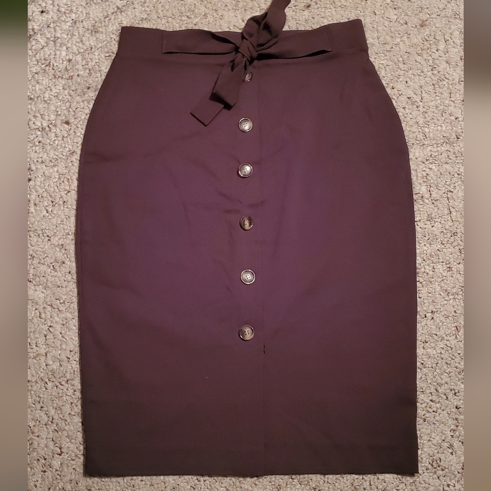 Meg & Margot Brown Button Skirt
